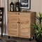 Baxton Studio Coolidge ModernOak Brown Finished Wood 1-Drawer Shoe Storage Cabinet 197-11925-ZORO - alternate 1